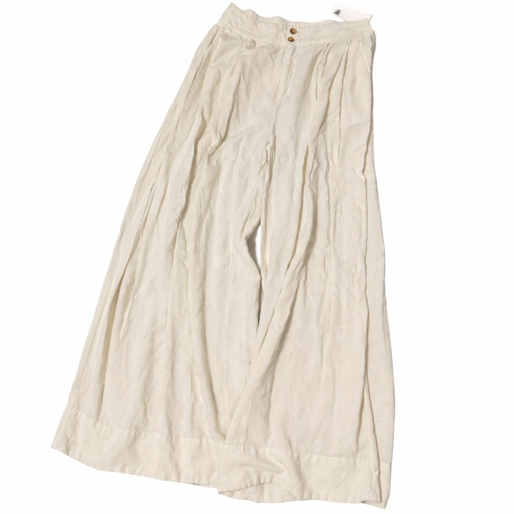 Splendid Wide-Leg Cream Pants